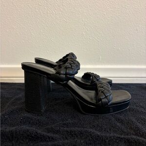Black Braided Women's Heels